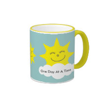 ODAAT Happy suns yellow ringer mug