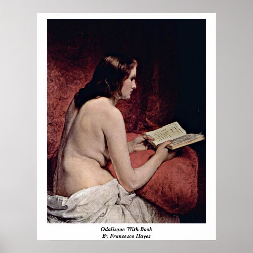 Odalisque With Book By Francesco Hayez Poster