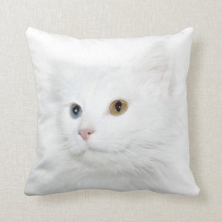 cat face throw pillow