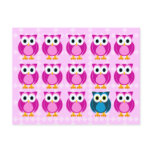Odd Man Out - Cute Owl Cartoon Postcard