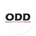 ODD - Obsessive Dachshund Disorder Round Stickers