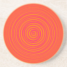 Oddisphere Pink Orange Optical Illusion Beverage Coaster