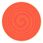 Oddisphere Pink Orange Optical Illusion Round Sticker