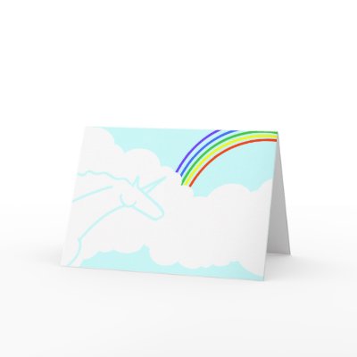 A fun card for kids who like rainbows and unicorns, or even for those of us