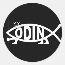 Odin Fish Round Sticker