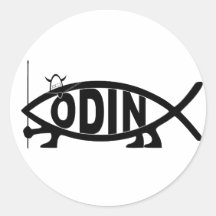 Odin Fish Round Sticker