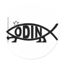 Odin Fish Round Sticker