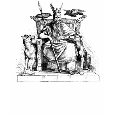 Odin Sketch Norse Gods Nordic Viking Tee Shirt