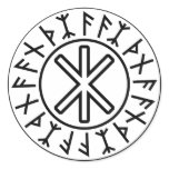 Odin's Protection No.2 (black) Round Sticker