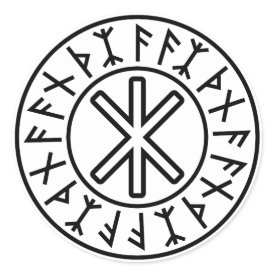 Odin's Protection No.2 (black) Round Sticker