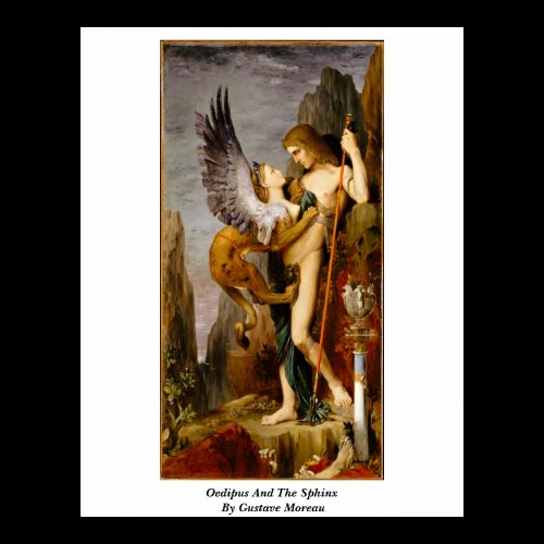 Oedipus And The Sphinx By Gustave Moreau Print