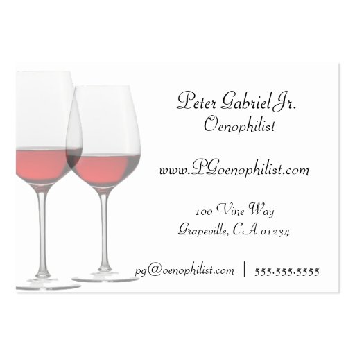 Oenophilist Red Wine Business Cards (front side)