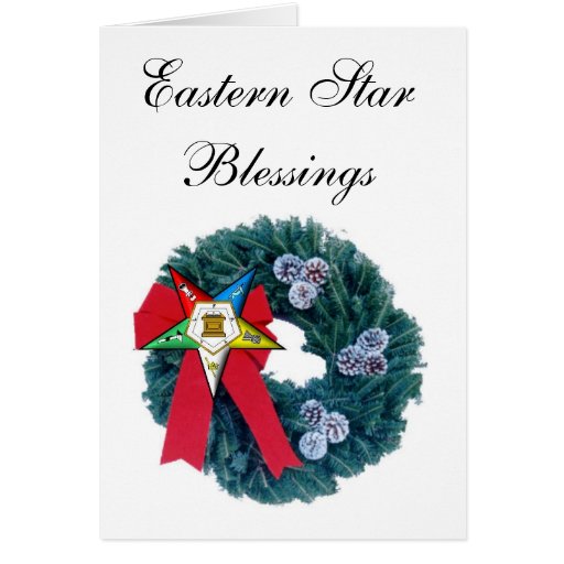 OES Christmas Wreath Card -Eastern Star Blessing | Zazzle