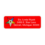 OES Order of the Eastern Star Return Mailing Label