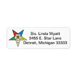 OES Order of the Eastern Star Return Mailing Label