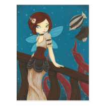 Of Sky - Steampunk fairy airship postcards