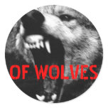 OF WOLVES ROUND STICKER