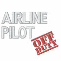 Off Duty Airline Pilot embroidered shirts