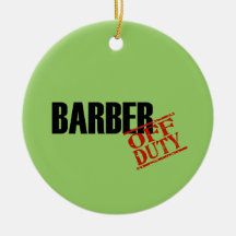 OFF DUTY Barber Christmas Tree Ornaments