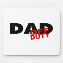 Off Duty Dad (Blk) mousepads