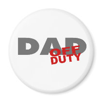 Off Duty Dad (Red) magnets