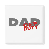 Off Duty Dad (Red) magnets