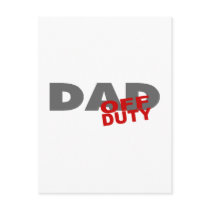Off Duty Dad (Red) postcards by TeeZazzle Off Duty Dad (Red) postcards