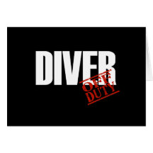 OFF DUTY DIVER DARK GREETING CARDS
