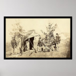 Off Duty Drummer Boys Playing Cards 1862 Print