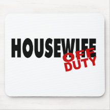 Off Duty Housewife (Blk) Mouse Mat