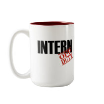 OFF DUTY INTERN mugs