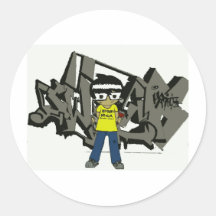 OFF DUTY NINJA ROUND STICKERS