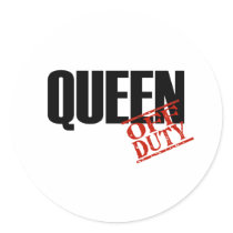OFF DUTY QUEEN LIGHT ROUND STICKER