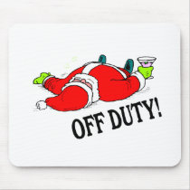 Off Duty Santa Drunk mousepads