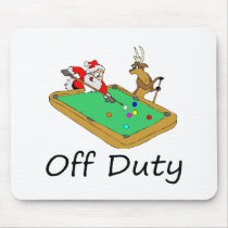Off Duty Santa (Playing Pool) mousepads