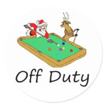 Off Duty Santa (Playing Pool) stickers
