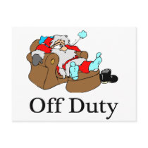Off Duty (Sleeping Santa) postcards