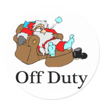 Off Duty (Sleeping Santa) stickers