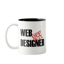 OFF DUTY WEB DESIGNER mugs