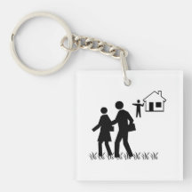 Off My Lawn Square Acrylic Keychains