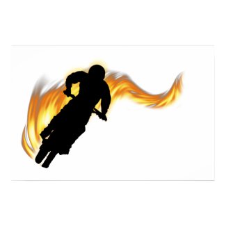 Off Road Bike with Flames print