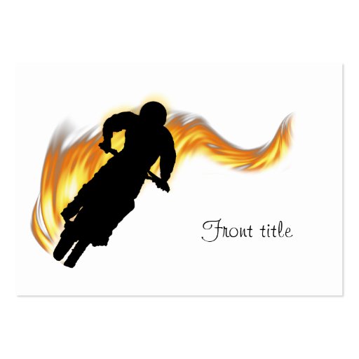 Off Road Dirt Bike with Flames Business Cards