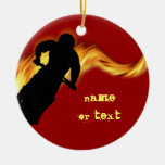 Off Road Dirt Bike with Flames Christmas Ornaments
