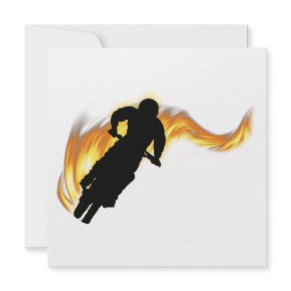 Off Road Dirt Bike with Flames invitation