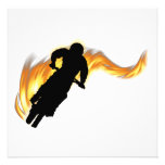 Off Road Dirt Bike with Flames Personalized Invitation