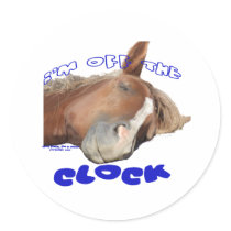Off the Clock Lazy Horse stickers by BowNRanch Off the Clock Lazy Horse stickers
