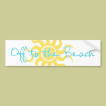 Off to the Beach bumper stickers