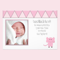 Off to the Circus Birth Announcement -Pink invitations