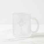 Off-White Celtic Christian Cross Coffee Mug