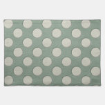 Off White Polka Dots on Mint Leather Texture placemats